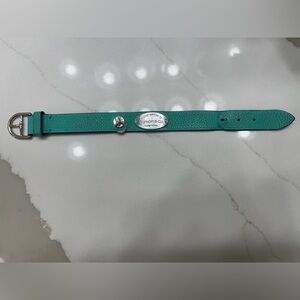Return to Tiffany Co Wrap Blue Turquoise Leather Bracelet Sterling Silver